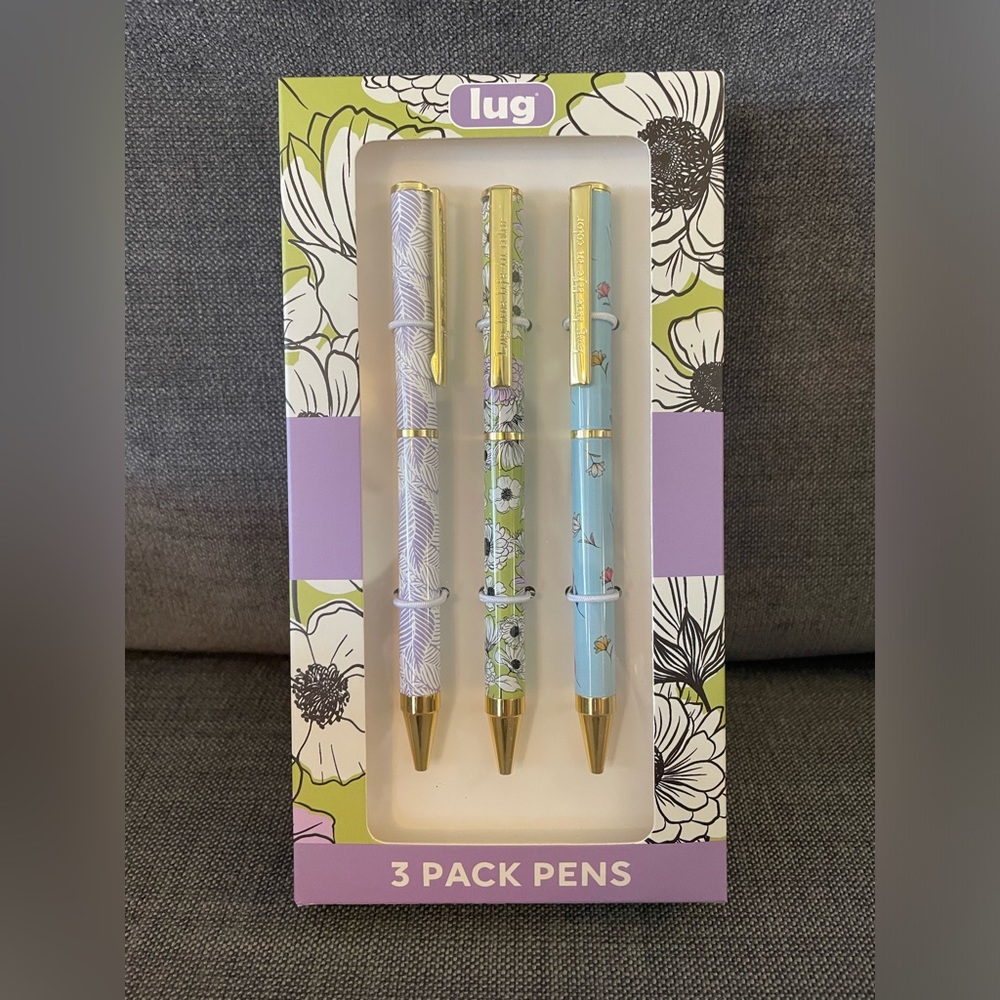 Lug Pens 3-Pack - Scribble - Gardenia Green